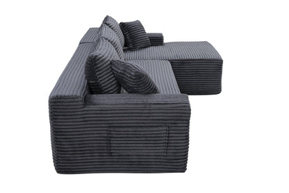 94.5" Cloud Modular Sectional Sofa Couch with L-Shape Chaise, Modern Minimalist Upholstered Couches, Deep Seat Corner Couch – Model W5515P479905