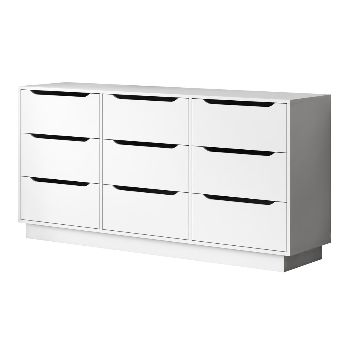 9 Drawer Dresser for Bedroom with Deep Drawers, Large Floor Wood Dressers & Chest of Drawers , Modern White Long Dressers for Closet Living Room