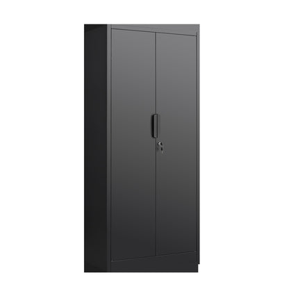 72-Inch 2-Door File Cabinet with Lock, 4 Adjustable Shelves, Heavy-Duty Steel Construction, for Commercial Office, Home Office, Legal Size & Letter File Storage, Organization Cabinet in Black