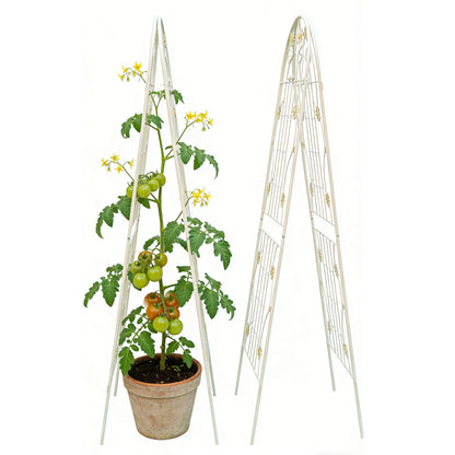 2 Pack Metal Garden Trellis 71" x 19.7" Rustproof Trellis for Climbing Plants Outdoor Flower Support Cream White – Model W1586135957