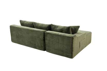 94.5" Cloud Modular Sectional Sofa Couch with L-Shape Chaise, Modern Minimalist Upholstered Couches, Deep Seat Corner Couch – Green
