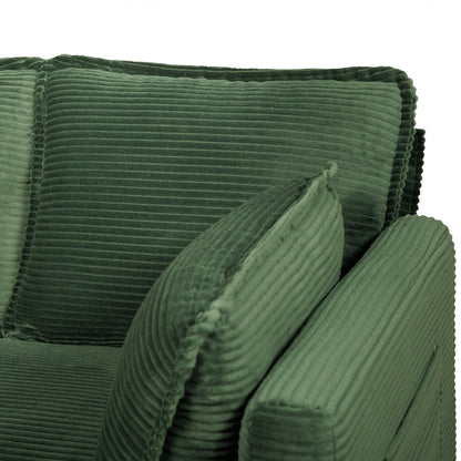 48" Soft Corduroy Loveseat Couch W/Soft Cushions,Side Storage Pocket,Sturdy Composite Board & Solid Wood Frame, High Rebound Sponge,Easy Assembly,Ideal for Living Room,Apartment,Dorm,Office.