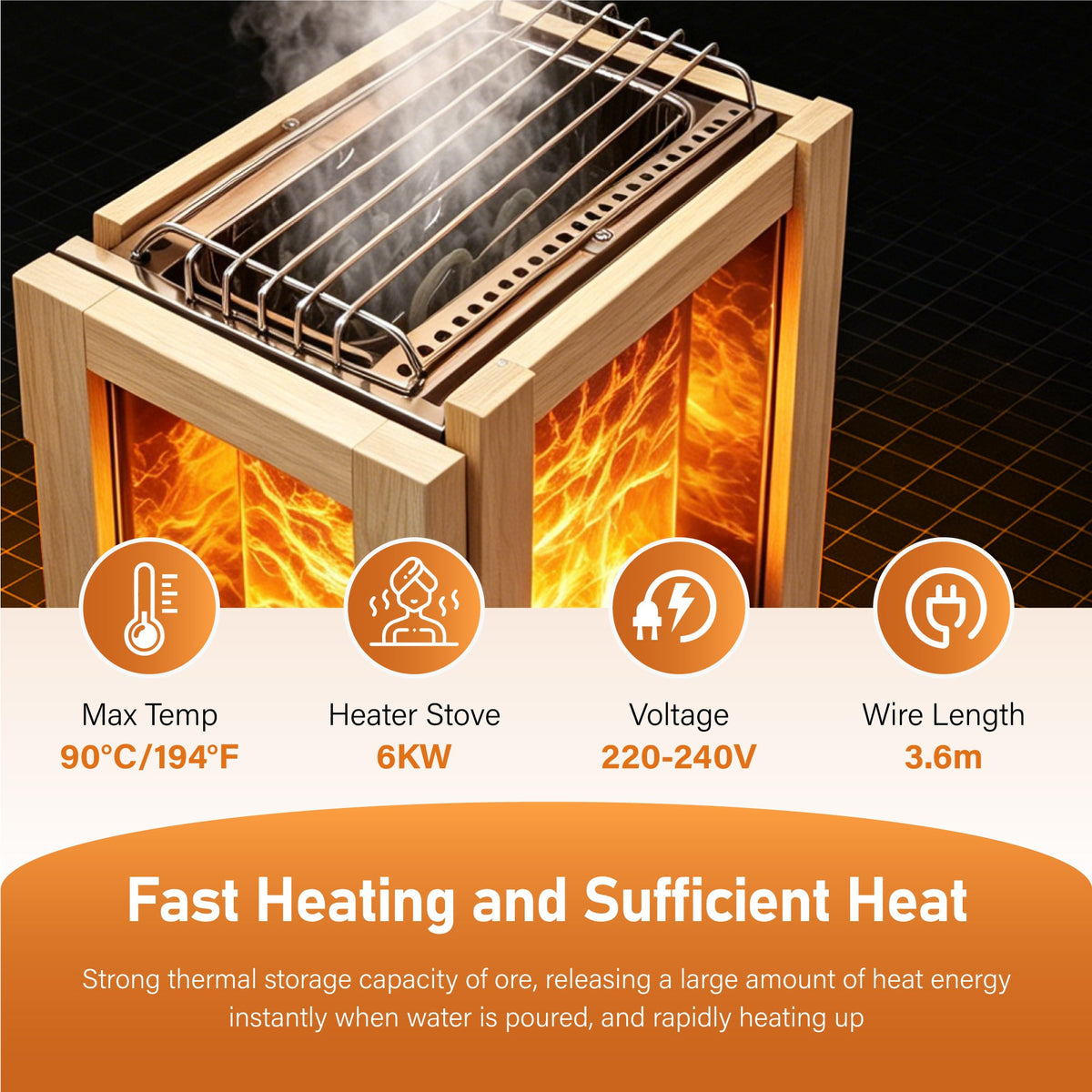 6000W 240V3-4 outdoor traditional steam sauna with fragrant cedar wood for 4 people