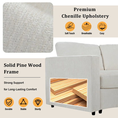 109.4'' Curved Modular Sectional Sofa, 3 Seat Semi Circular Chenille Couch with Deep Seating, Modern Round Sofa with Soft Upholstery, Contemporary Conversation Sofa for Living Room & Apartment