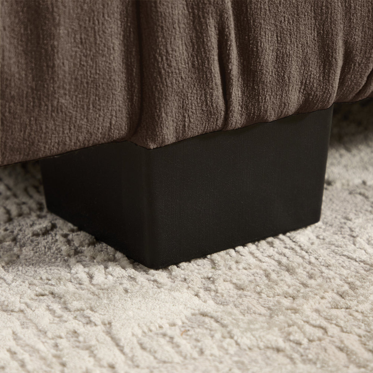 4 Seat Ruched Detailing Chenille Modular Sectional Sofa,Movable Ottoman,High-Density Foam,L Shape Thickened  Back Cushions,Easy Assembly,For Living Room,Bedroom,Brown