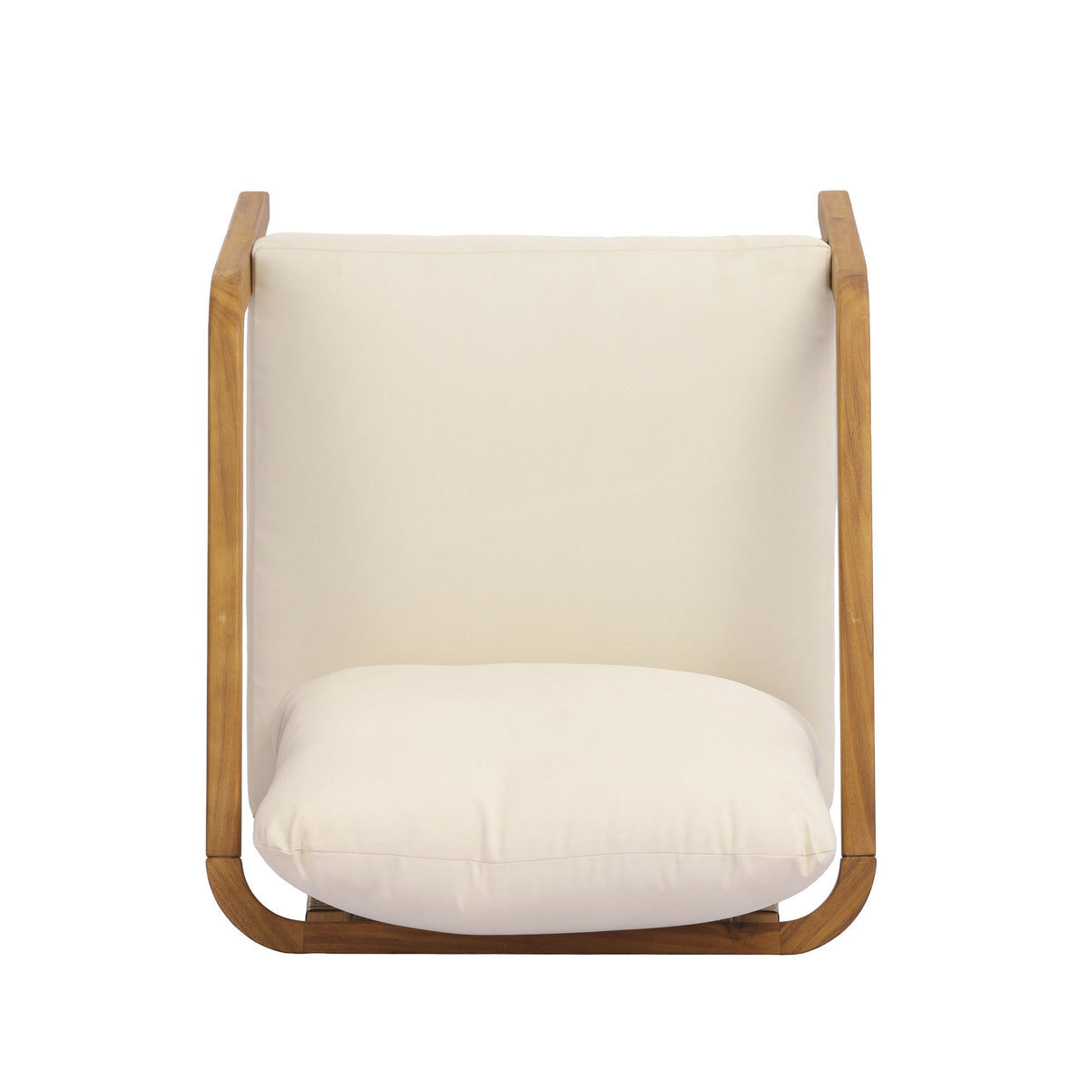 Acacia Wood Outdoor Patio Club Chair with PE Wicker Backrest & Cushions(Set of 2) – Modern Accent Armchair for Balcony, Poolside, and Sunroom
