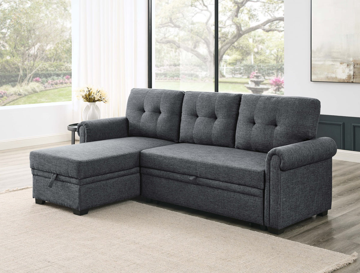 86" Linen Blend Upholstered Sleeper Sofa