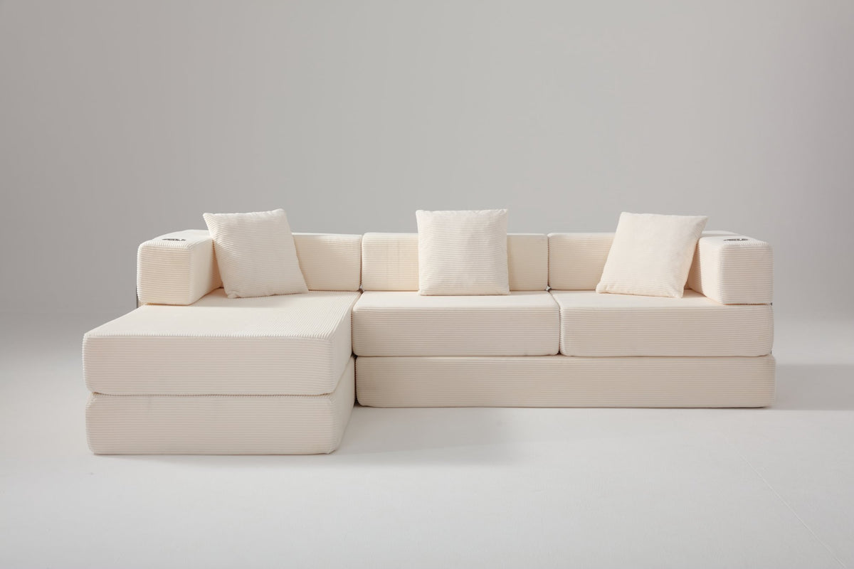 108'' Modular Sectional Sofa with L-Shape Chaise, Boneless Cloud Couch with Deep Seat