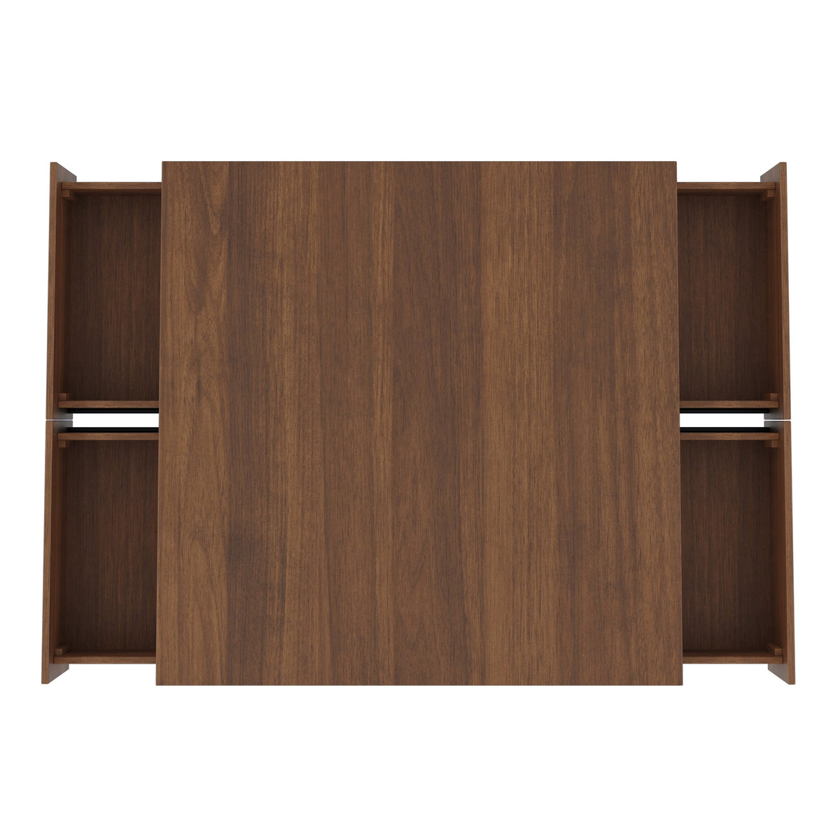 33.25" Square Coffee Table with 4 Drawers, Walnut