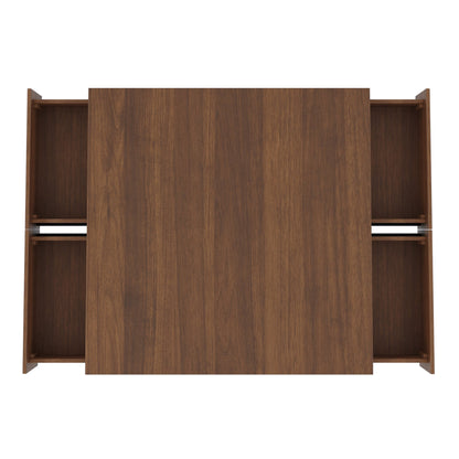 33.25" Square Coffee Table with 4 Drawers, Walnut