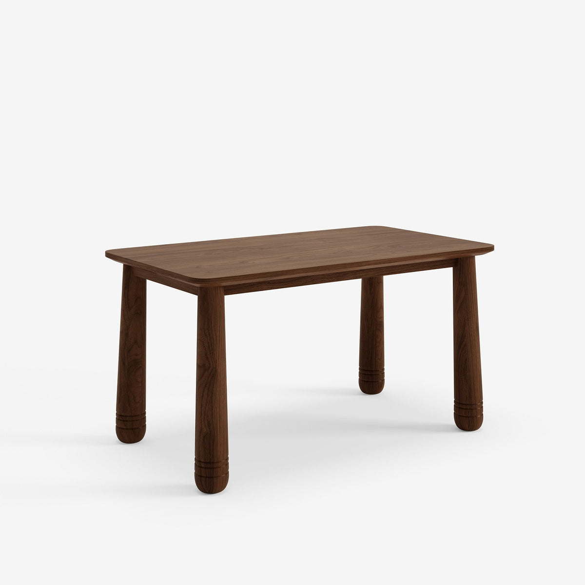 63" Solid Wood Dining Table Set with 4 Upholstered Chairs, Farmhouse Dinner Table Set of 5 Piece with Walnut Finish & Beige Chenille Seats, Heavy-Duty Support up to 1000 lbs, Easy Assembly