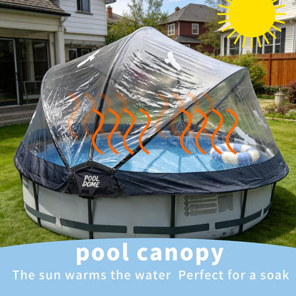 15 FT Round Multifunctional All Weather Cover Pool Dome Enclosure for Outdoor Pools, Compatible Clean & Warm Water, Suitable for 15 foot Round Frame Pools