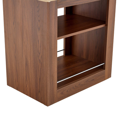 An expandable dining table with storage space