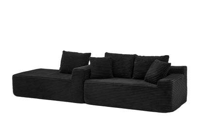 95" Sectional Couches for Living Room Cloud Couch Sofa with L-Shape Upholstered Boneless Couchs Modern Modular Sectional Couch with Chaise