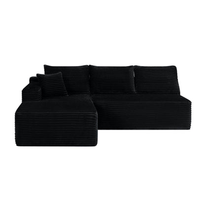 96" Cloud Sectional Couch with L-Shape Chaise, Modern Modular Sofa with Deep Seat, Upholstered Couches, No Assembly Required and Cup holde – Model W3975S00072