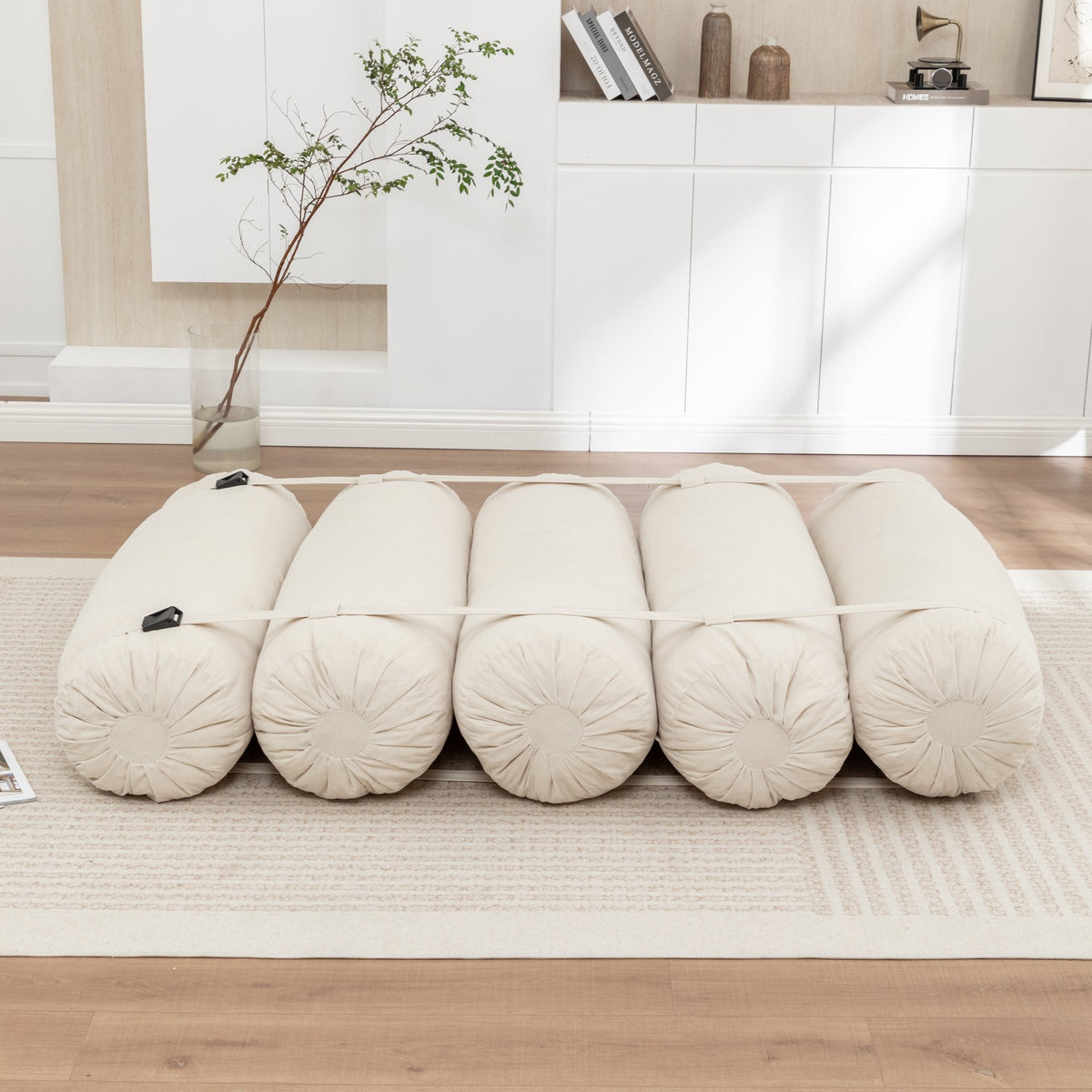 Adjustable Floor Sofa, Corduroy Lazy Sofa with Adjustable Straps for Versatile Configurations, Multi-Person Leisure Chair, Bedroom and More
