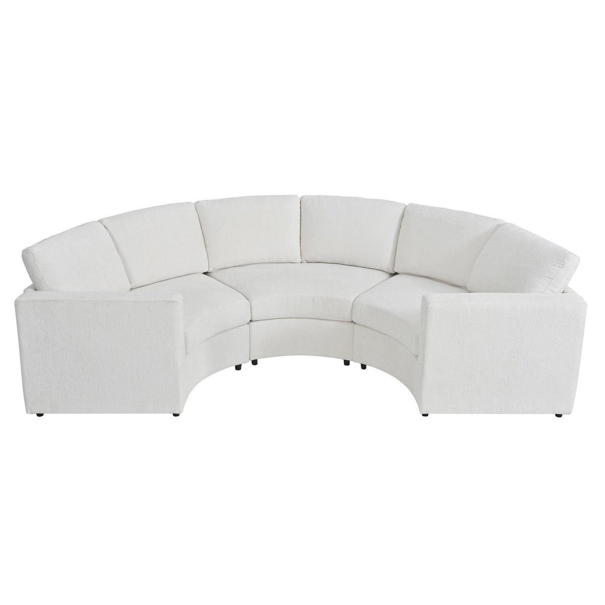 109.4'' Curved Modular Sectional Sofa, 3 Seat Semi Circular Chenille Couch with Deep Seating, Modern Round Sofa with Soft Upholstery, Contemporary Conversation Sofa for Living Room & Apartment