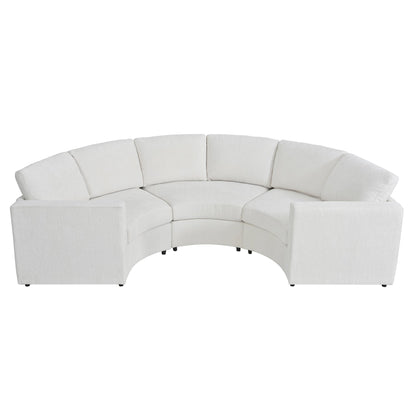 109.4'' Curved Modular Sectional Sofa, 3 Seat Semi Circular Chenille Couch with Deep Seating, Modern Round Sofa with Soft Upholstery, Contemporary Conversation Sofa for Living Room & Apartment