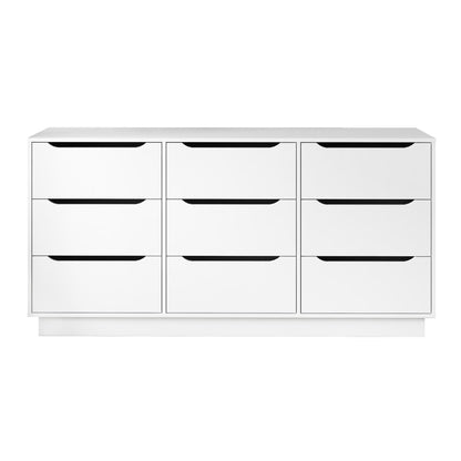 9 Drawer Dresser for Bedroom with Deep Drawers, Large Floor Wood Dressers & Chest of Drawers , Modern White Long Dressers for Closet Living Room
