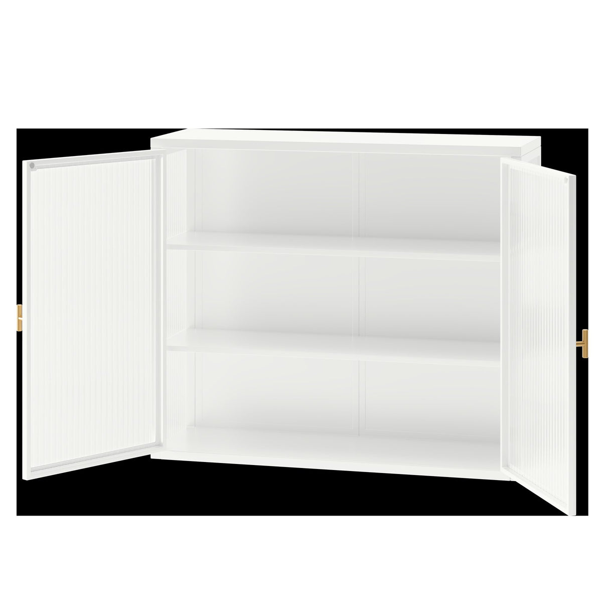 27.56"Glass Doors Modern Two-door Wall Cabinet with Featuring Three-tier Storage for Entryway Living Room Bathroom Dining Room,White(same sku:W757119328)