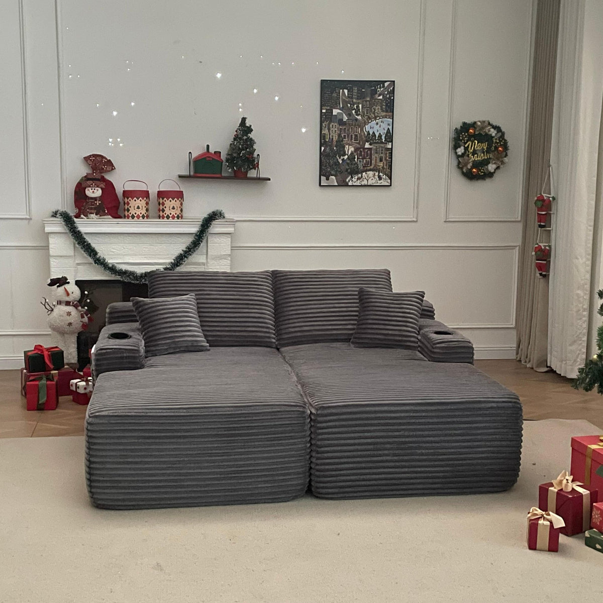 69'Cloud Sectional Couch, L-Shape Chaise with R-Shape Chaise with Deep Seat and Comfortable 2 Seater Couch for Modern Living Room