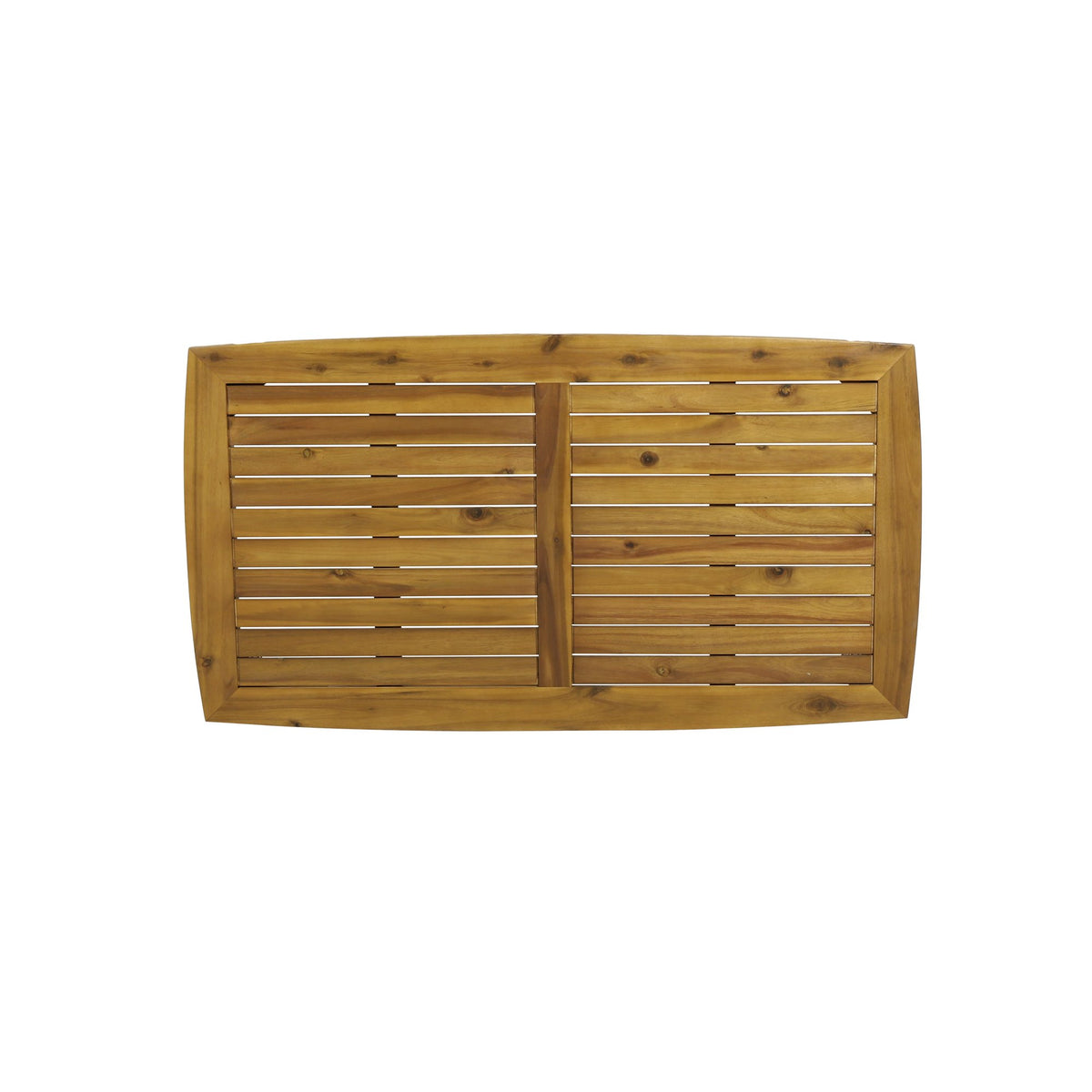 2 - Person Outdoor Acacia Wood Patio Seating Group with Cushions and Coffee Table for Porch, Garden, Backyard, Balcony, Teak Finish, White