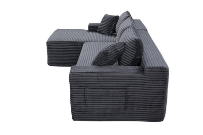 94.5" Cloud Modular Sectional Sofa Couch with L-Shape Chaise, Modern Minimalist Upholstered Couches, Deep Seat Corner Couch – Model W5515P479903