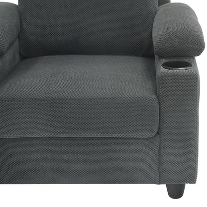 Accent Chair and Storage Ottoman Set, Versatile Single Chaise Lounge Convertible Sleeper Bed W/Reclining Backrest,Cupholders,USB-C Ports