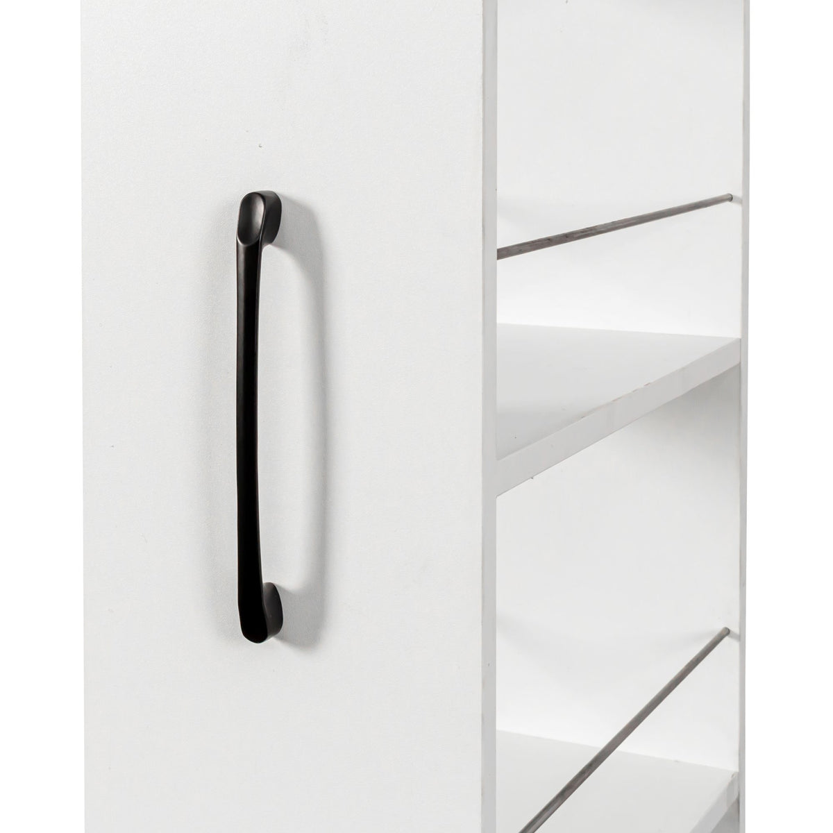 7 Tier multi-functional pull-out multi-tier storage Single-sided open shelf – White