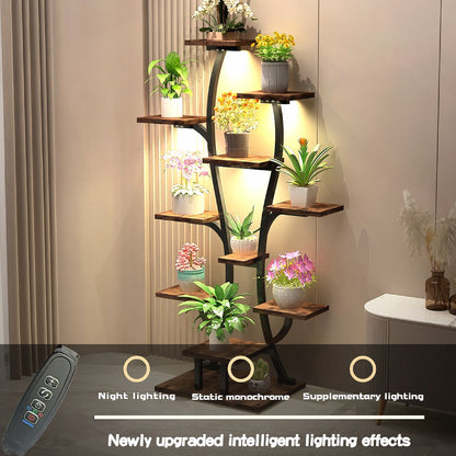 (Vase Shape) Plant Stand Indoor with Grow Lights, Indoor Plant Shelf, Metal Plant Flower Holder Stand, Vase Shape Plant Rack