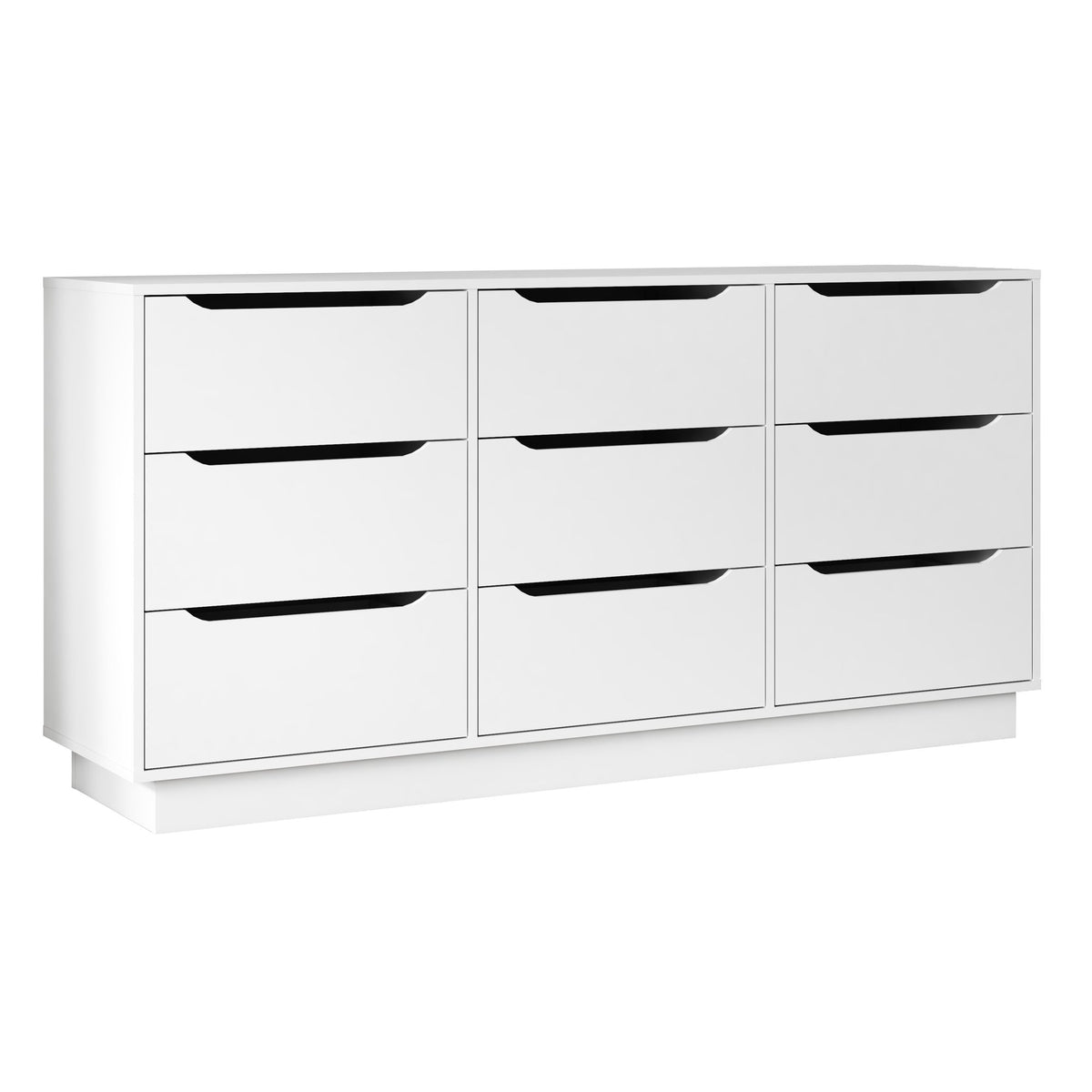9 Drawer Dresser for Bedroom with Deep Drawers, Large Floor Wood Dressers & Chest of Drawers , Modern White Long Dressers for Closet Living Room