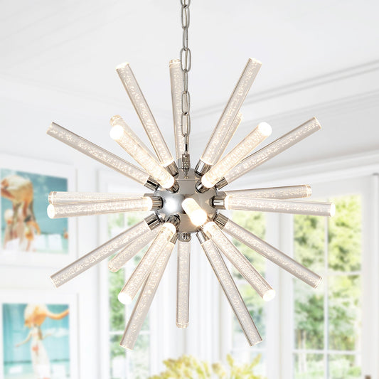 24-Light Bubble Pillar Chandelier, Adjustable Pendant Lights Living Room Dining Room Decoration Lamp Custom Hotel Project Lighting