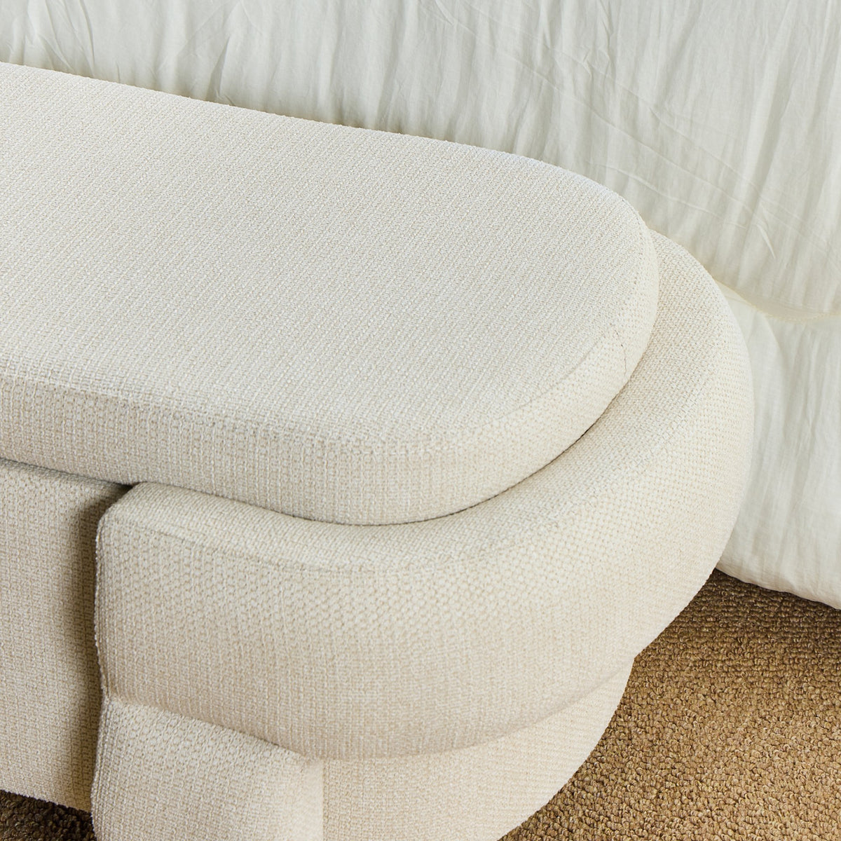 48.8" Ottoman with Storage,Storage Bench,Upholstered Entryway Bench with Seating, End of Bed Ottomans for Living Room, Bedroom, Modern Entryway Benchs,Beige