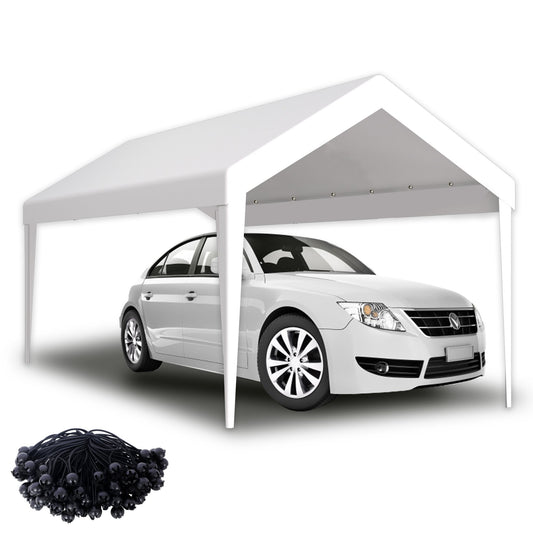 10x20ft Carport Replacement Canopy Cover, Waterproof & UV Protected Tarp with 72 Elastic Buckles Suit for Garage Shelter – Model W465P204145