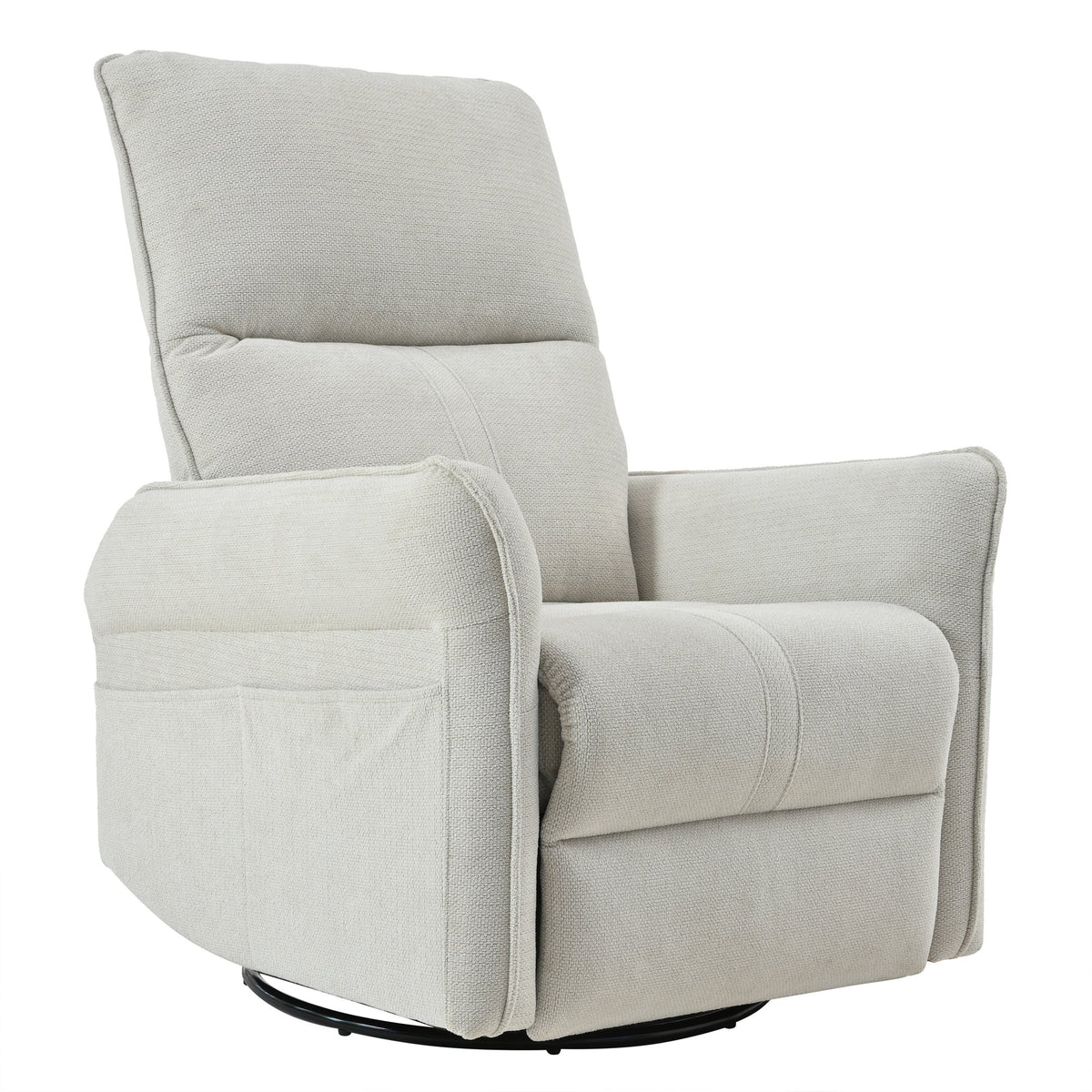 360° Swivel Rocker Recliner Chair, Swivel Nursery Rocking Chair w/Pull Ring, Glider Chair, Modern Rocking Swivel Recliner Chair