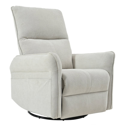 360° Swivel Rocker Recliner Chair, Swivel Nursery Rocking Chair w/Pull Ring, Glider Chair, Modern Rocking Swivel Recliner Chair