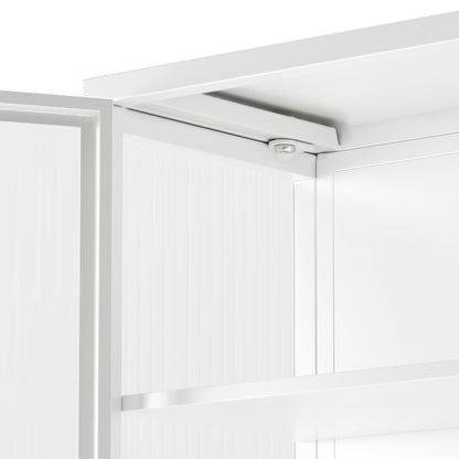 27.56"Glass Doors Modern Two-door Wall Cabinet with Featuring Three-tier Storage for Entryway Living Room Bathroom Dining Room,White(same sku:W757119328)