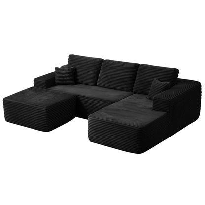 104" Cloud Sectional Sofa with U-Shape Chaise and Side Pockets, Modern Modular Design, Deep Seating, Upholstered Couch – Model W3975S00036