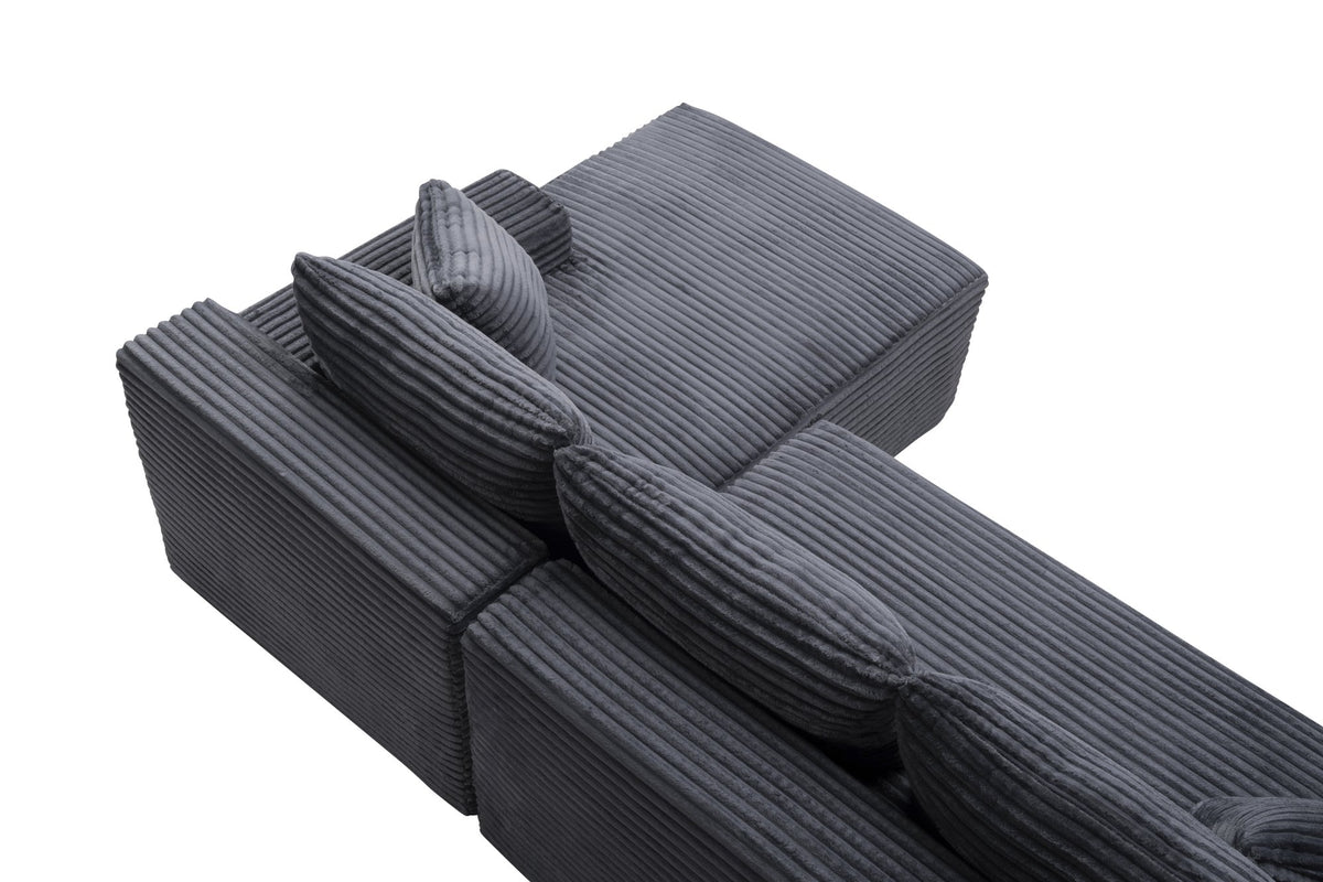 94.5" Cloud Modular Sectional Sofa Couch with L-Shape Chaise, Modern Minimalist Upholstered Couches, Deep Seat Corner Couch – Model W5515P479905