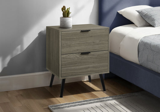 Accent Table, Bedroom, End, Living Room, Nightstand, Side Table, Storage Drawer, Grey Laminate, Modern, Contemporary