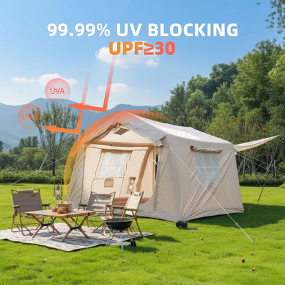 8 m ²  Inflatable Tents for Camping, Blow Up Tent with Hand Pump, Easy Setup InflatableTent 4 Season Tent, Waterproof Oxford Air Glamping Tents for Camping Adult 4/6/8 Person
