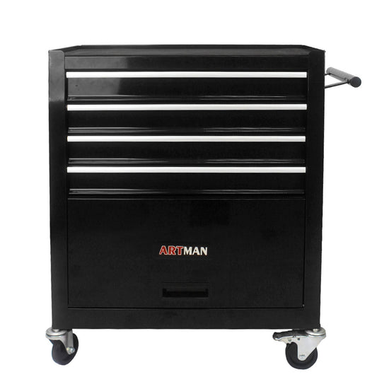 4 Drawers Multifunctional Tool Cart With WHEELS-BLACK