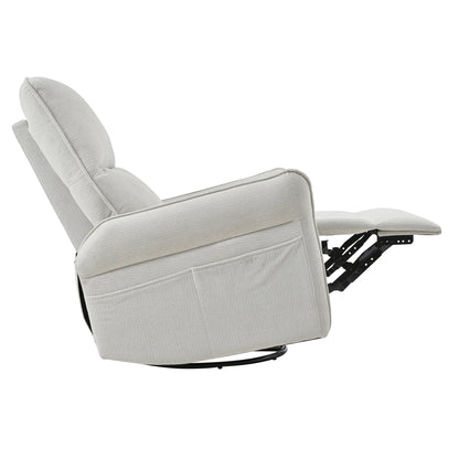 360° Swivel Rocker Recliner Chair, Swivel Nursery Rocking Chair w/Pull Ring, Glider Chair, Modern Rocking Swivel Recliner Chair