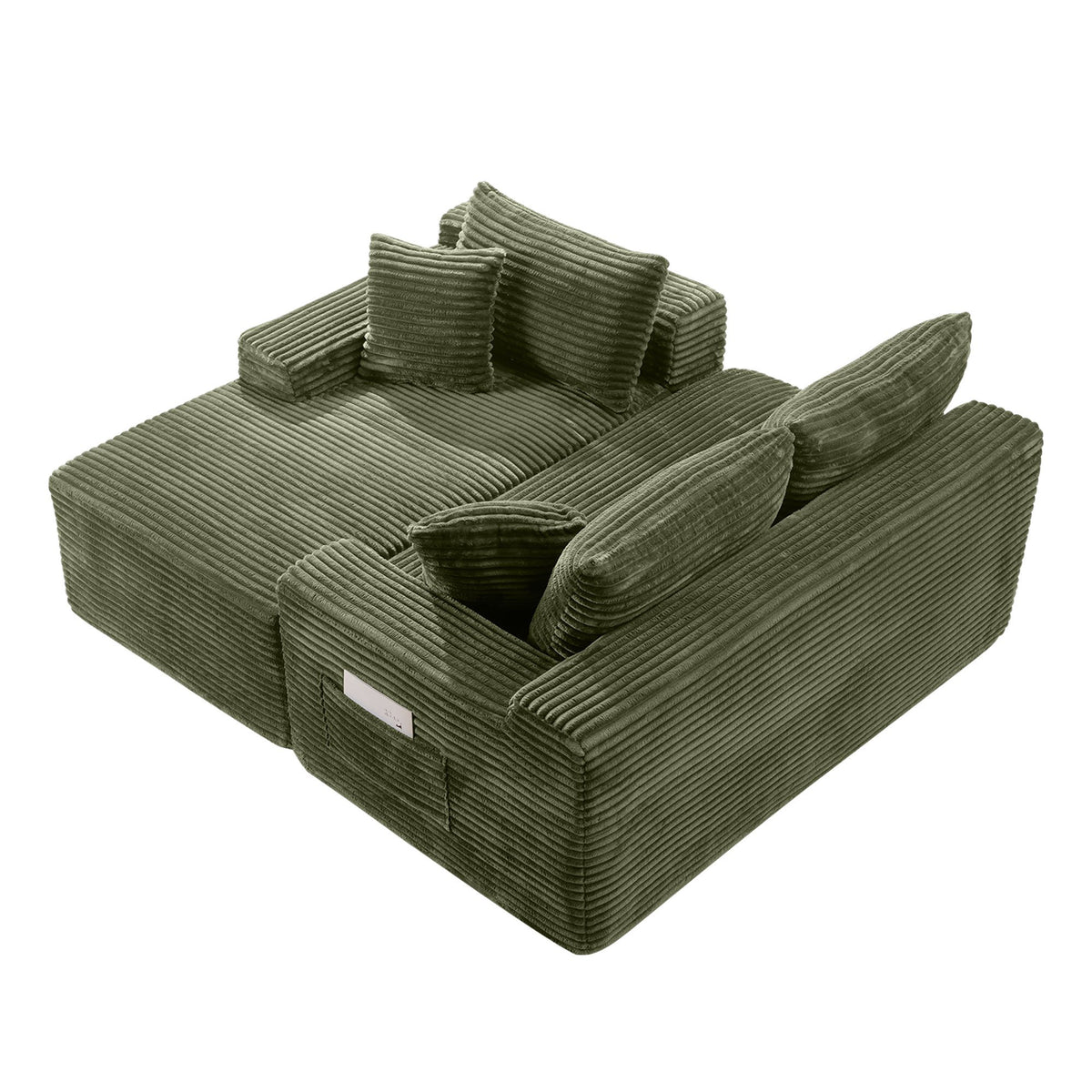 94.5" Cloud Modular Sectional Sofa Couch with L-Shape Chaise, Modern Minimalist Upholstered Couches, Deep Seat Corner Couch – Green