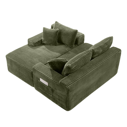 94.5" Cloud Modular Sectional Sofa Couch with L-Shape Chaise, Modern Minimalist Upholstered Couches, Deep Seat Corner Couch – Green