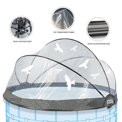 15 FT Round Multifunctional All Weather Cover Pool Dome Enclosure for Outdoor Pools, Compatible Clean & Warm Water, Suitable for 15 foot Round Frame Pools