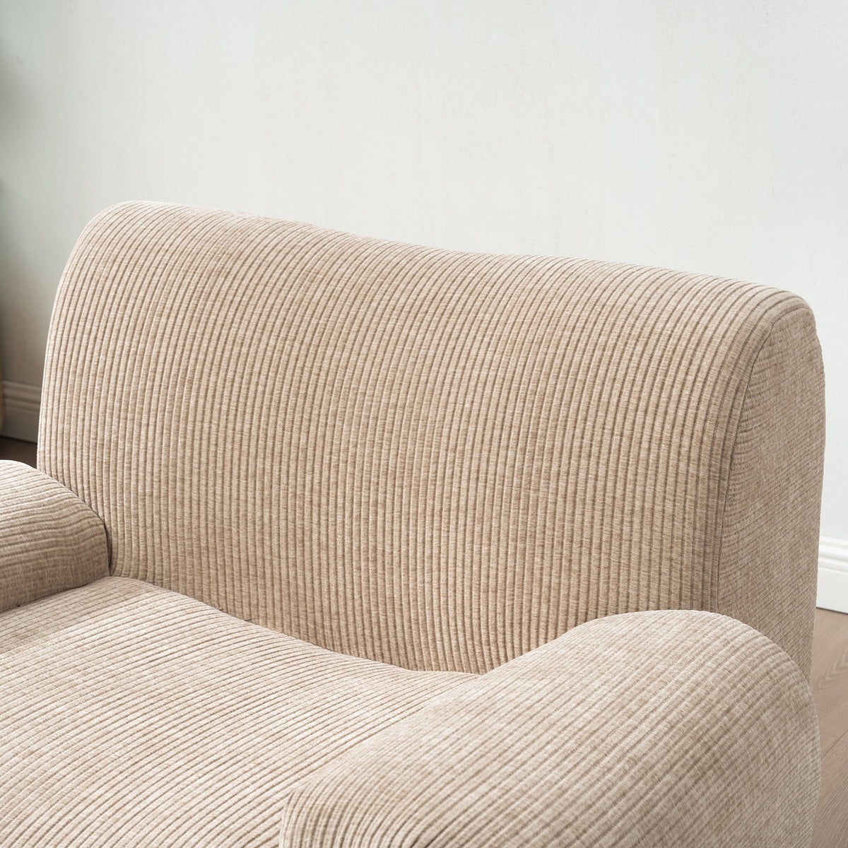 42" Wide Modern Upholstered Chenille Vertical Stripes Accent Chair, Boneless Single Sofa Chair