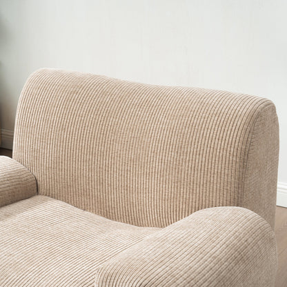 42" Wide Modern Upholstered Chenille Vertical Stripes Accent Chair, Boneless Single Sofa Chair