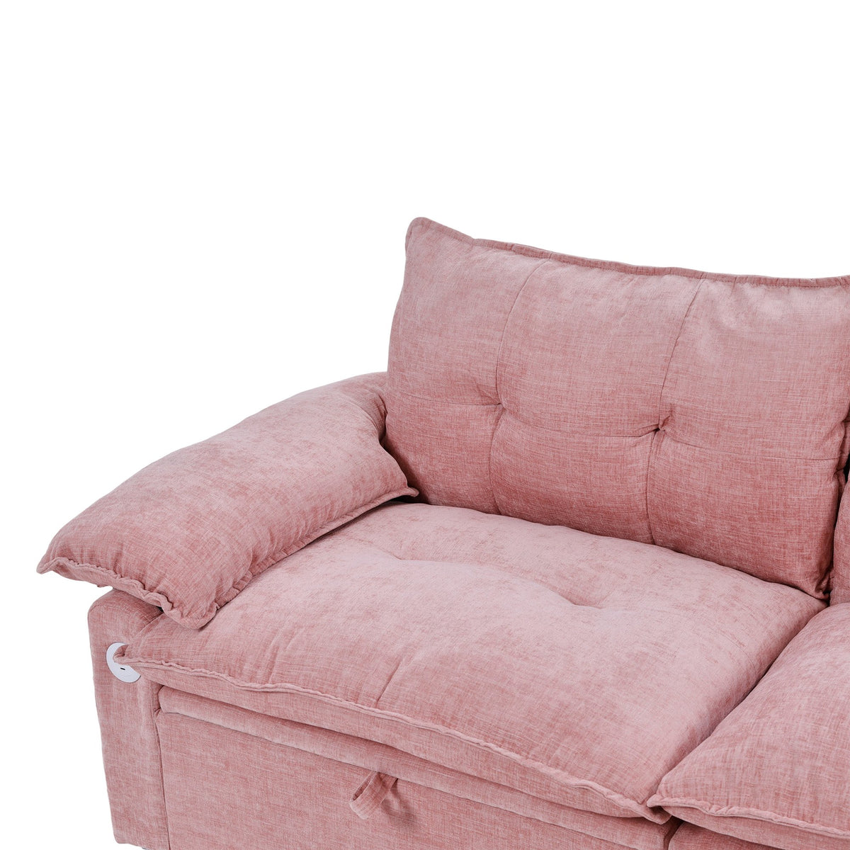 73 inch Pink Velvet Pull Out Sofa Bed Convertible Sleeper Couch with Pullout Mattress