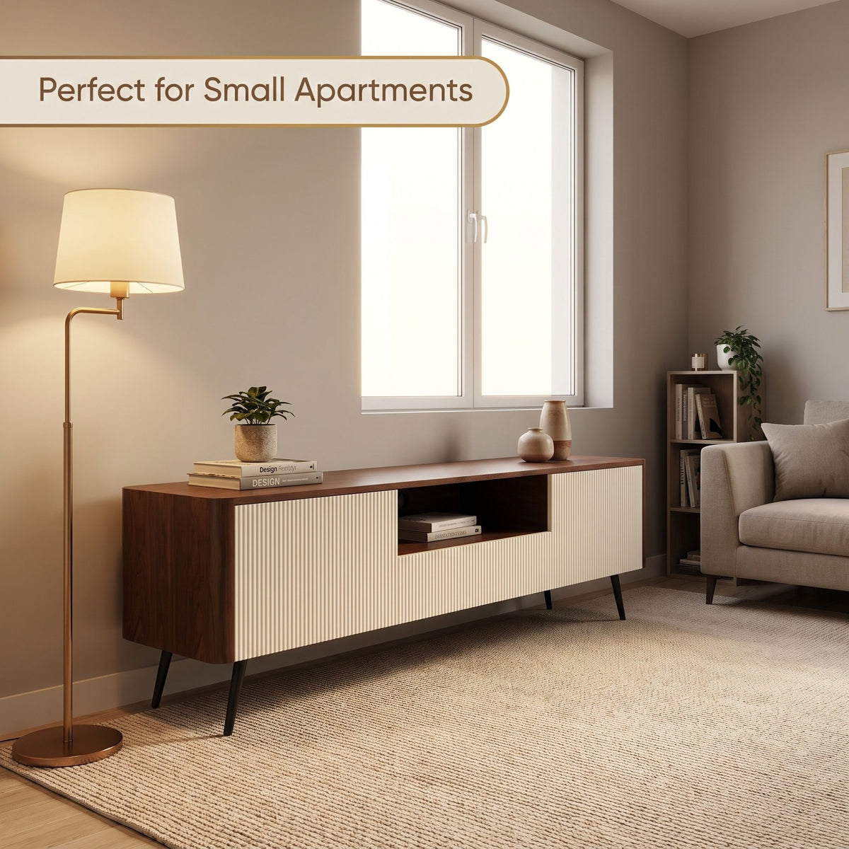 70.8-inch modern TV stand, suitable for televisions up to 85 inches, featuring enclosed storage and cable management, soft-close hinges and iron legs, ideal for the living room RR